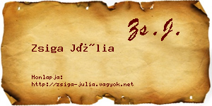 Zsiga Júlia névjegykártya